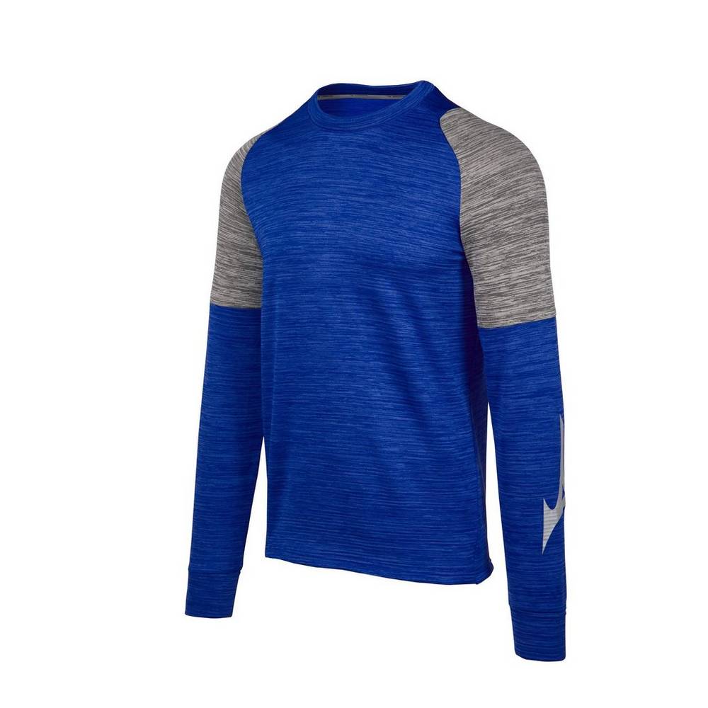 Panske Tričko Mizuno Velocity Long Sleeve Crew Kráľovská Modrá Vypredaj VOSY07518
